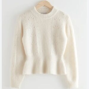 &other stories Mock Neck Peplum Knit Sweater